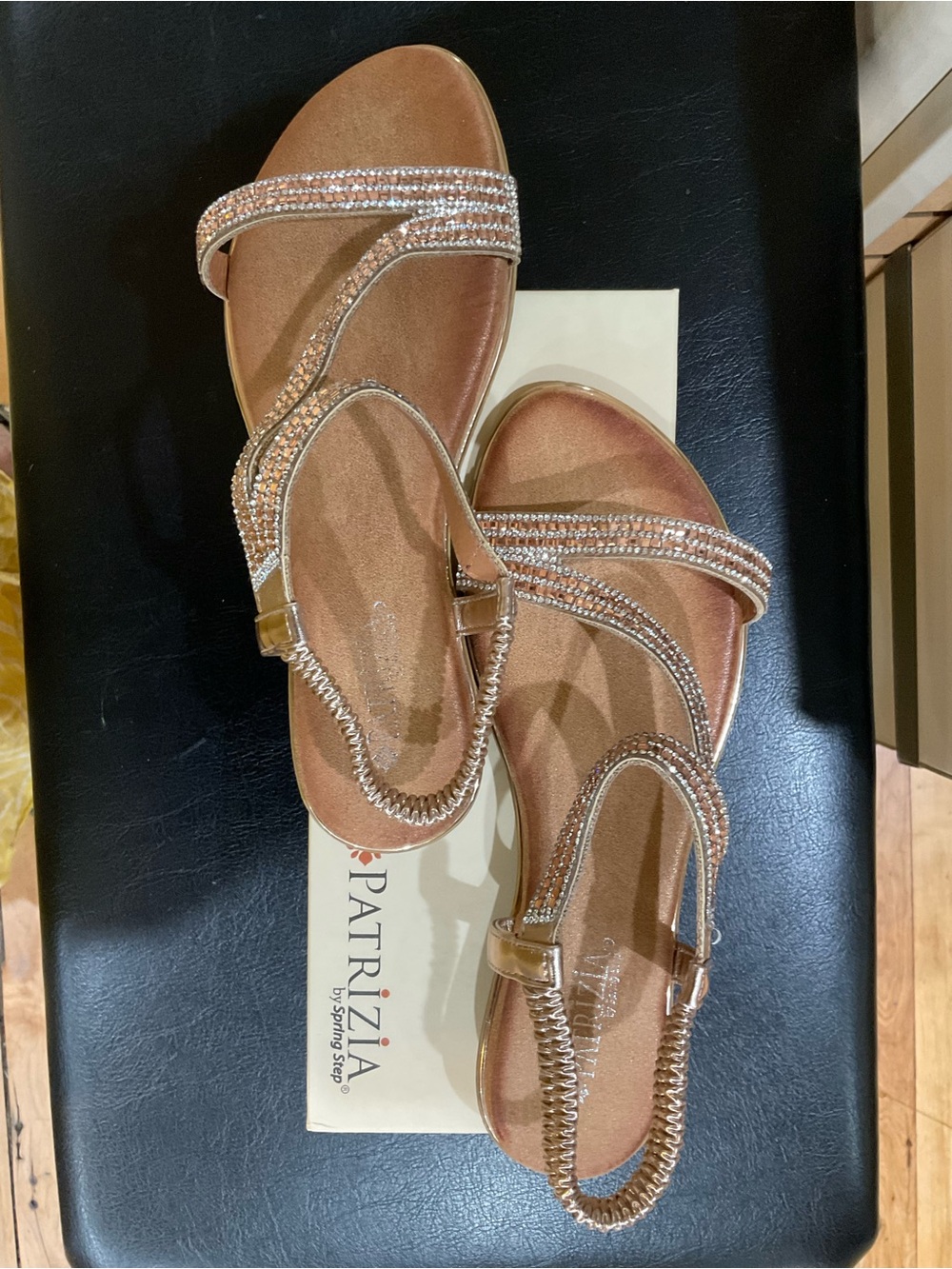 Patrizia Alella Rose Gold Crystal-Strap Women's Slingback Sandals